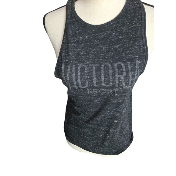 Victoria Sport Gray Racerback Tank Top*Cutout Back & Tie Knot Detail*Med^EUC - Picture 1 of 6